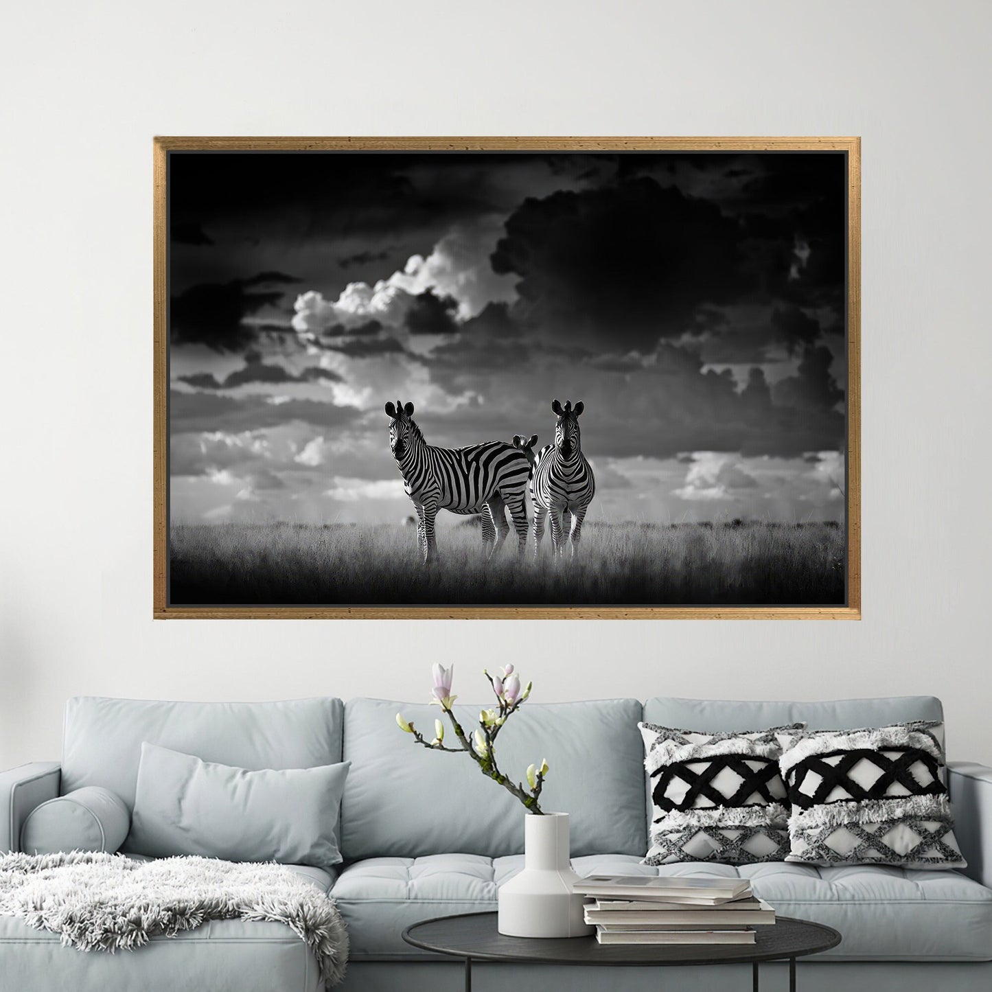 Black and White Zebra African Canvas Print