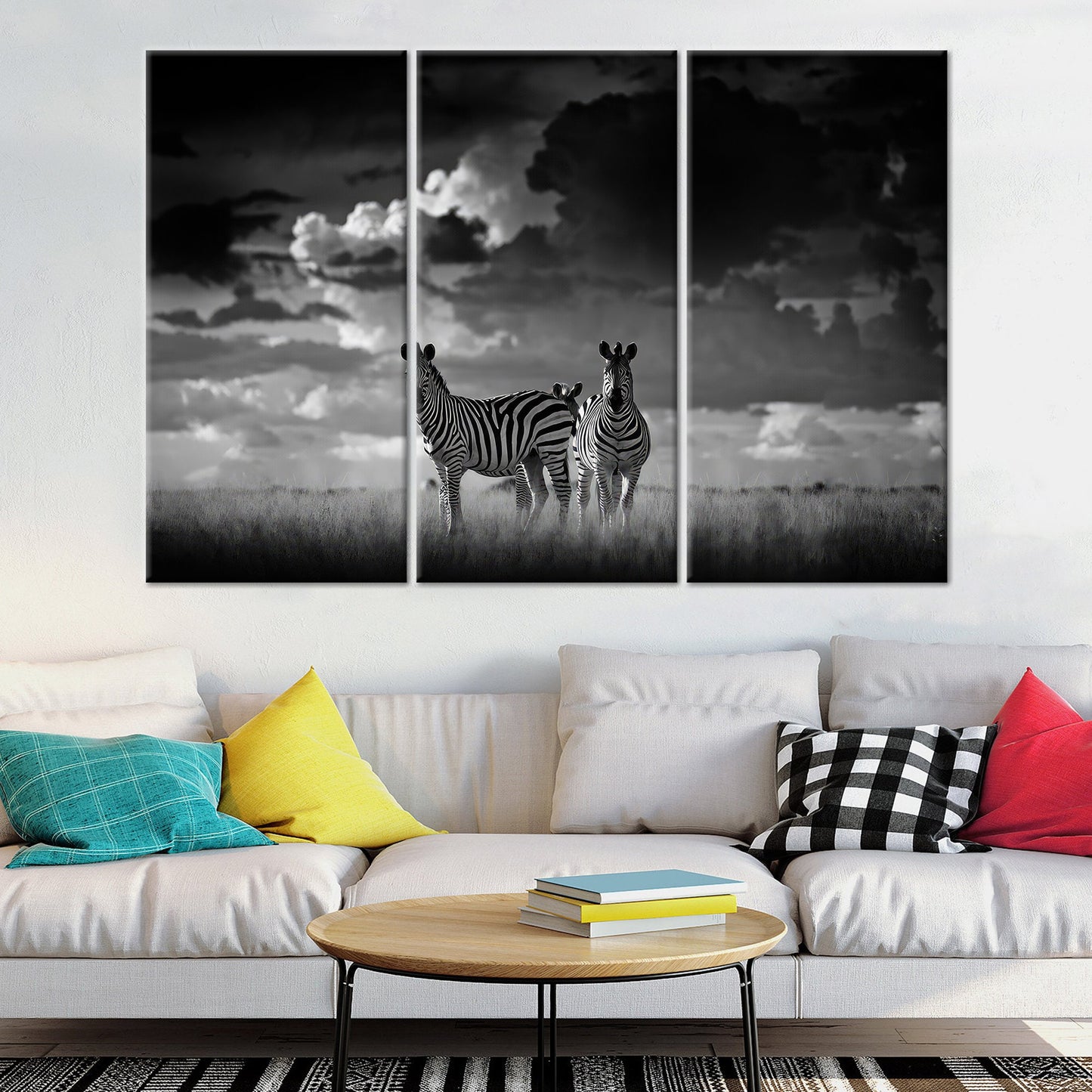 Black and White Zebra African Canvas Print