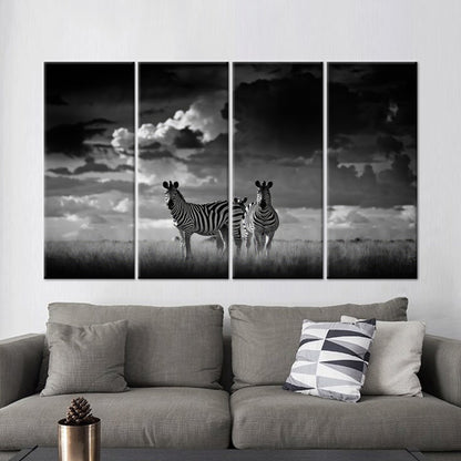 Black and White Zebra African Canvas Print