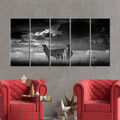 Black and White Zebra African Canvas Print