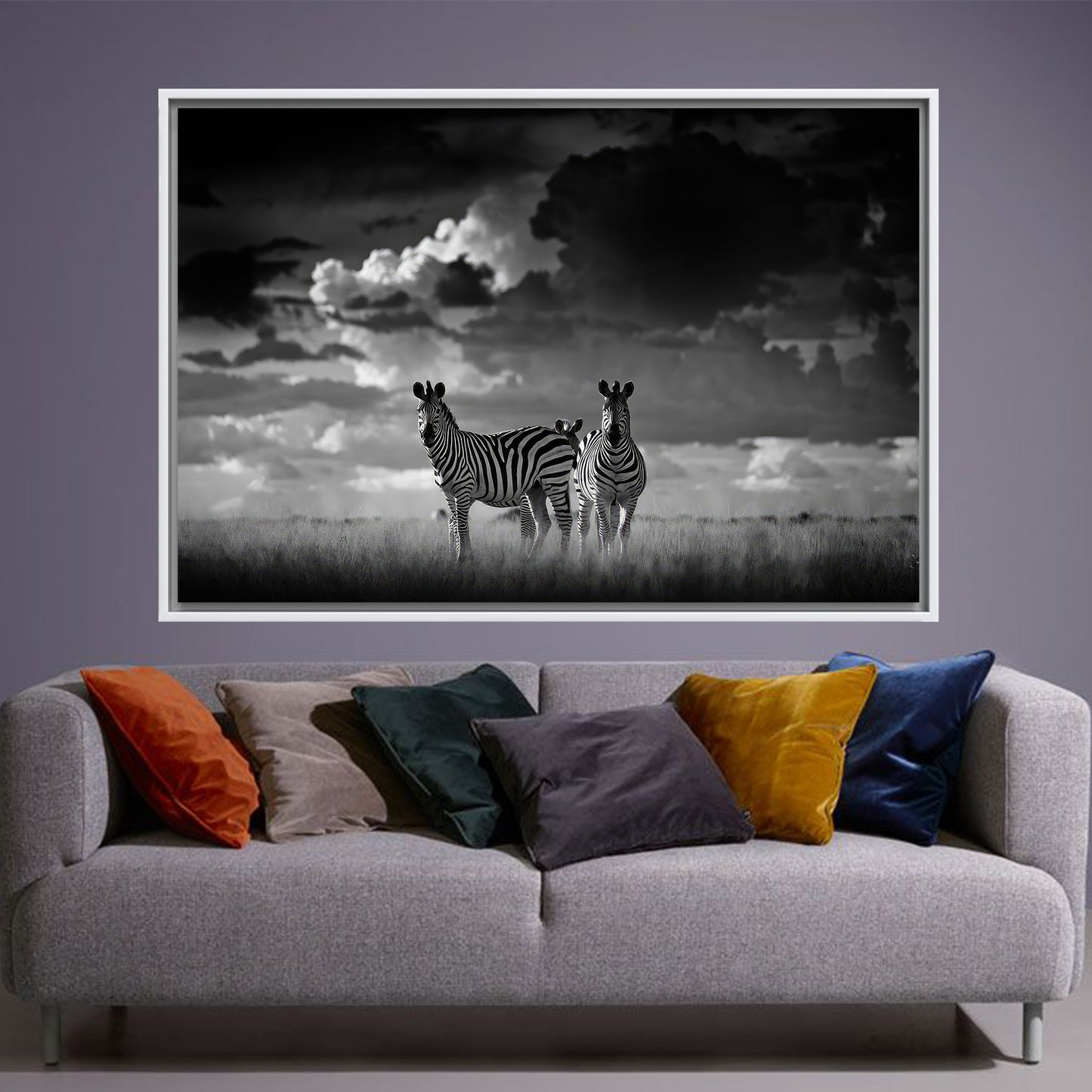 Black and White Zebra African Canvas Print