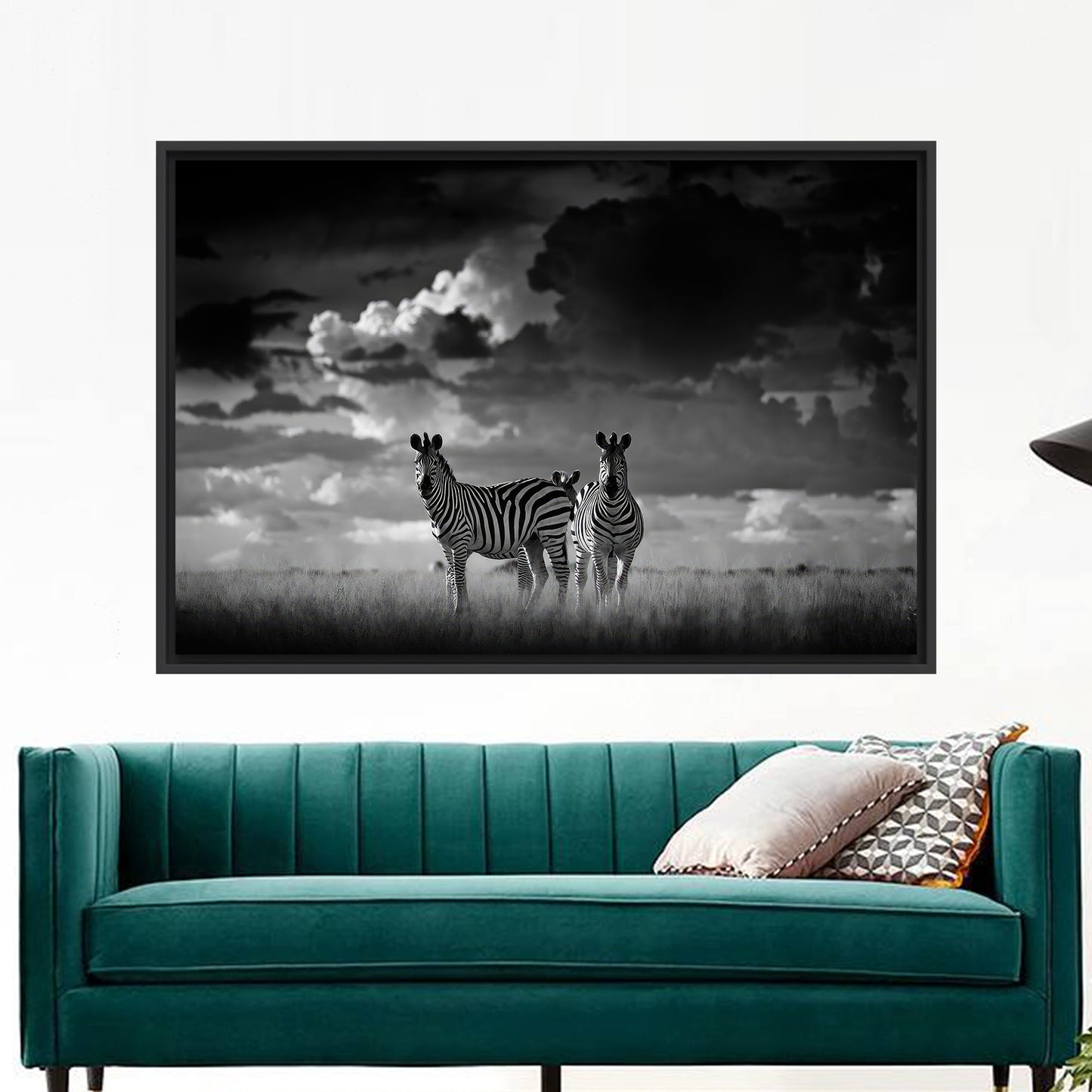 Black and White Zebra African Canvas Print