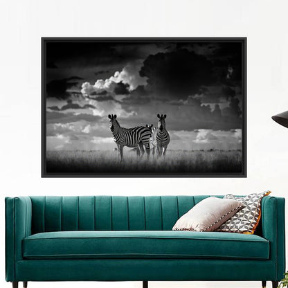 Black and White Zebra African Canvas Print
