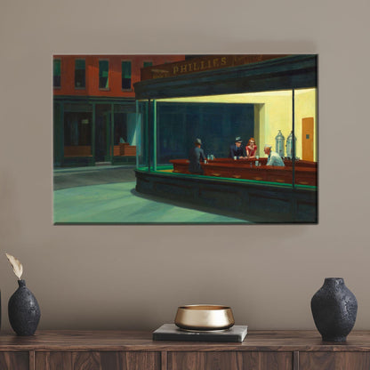 Edward Hopper Nighthawks Iconic Diner Canvas Print
