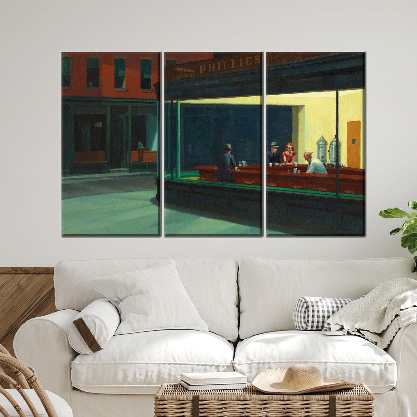 Edward Hopper Nighthawks Iconic Diner Canvas Print