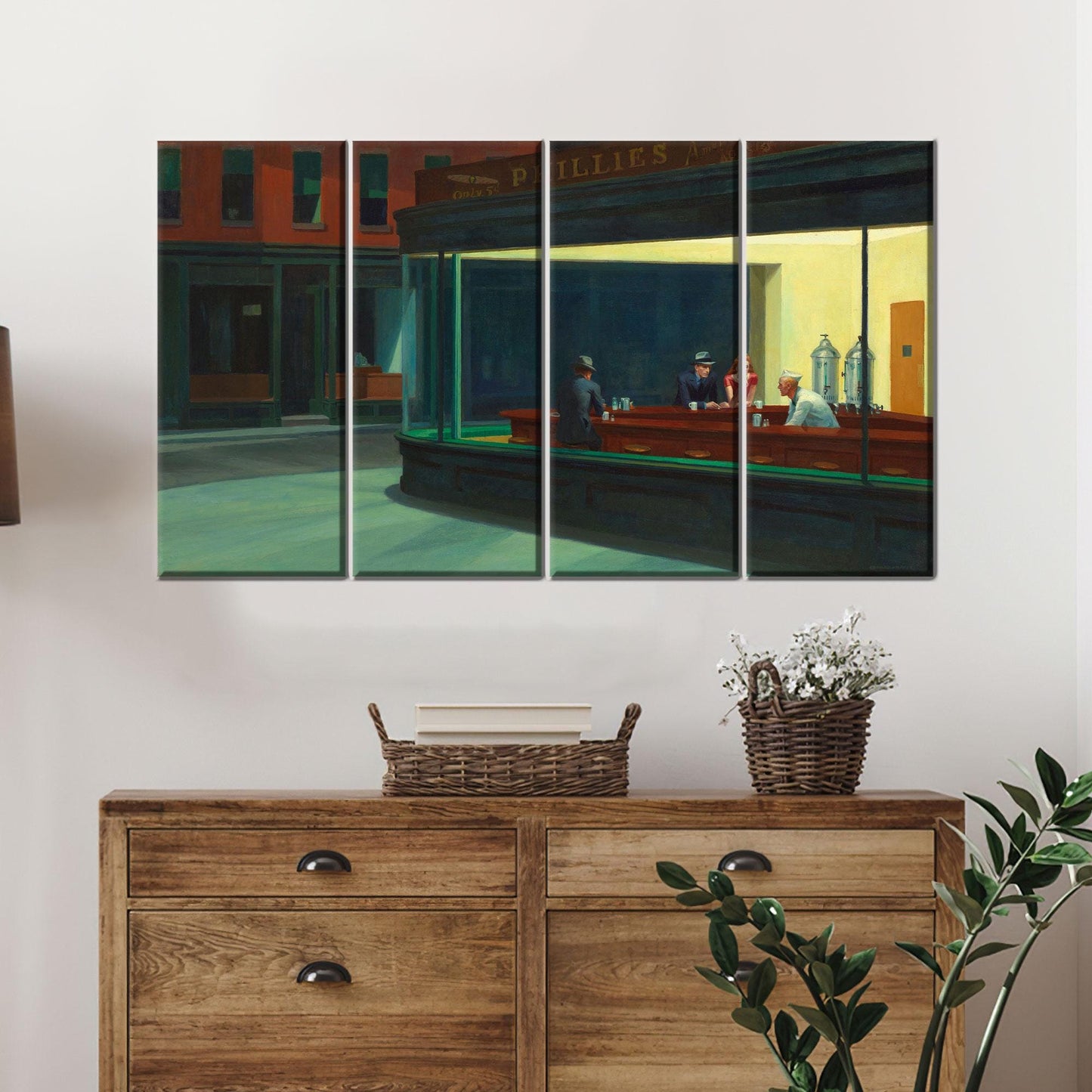 Edward Hopper Nighthawks Iconic Diner Canvas Print