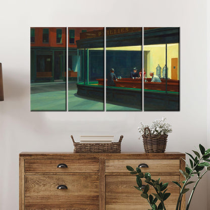 Edward Hopper Nighthawks Iconic Diner Canvas Print