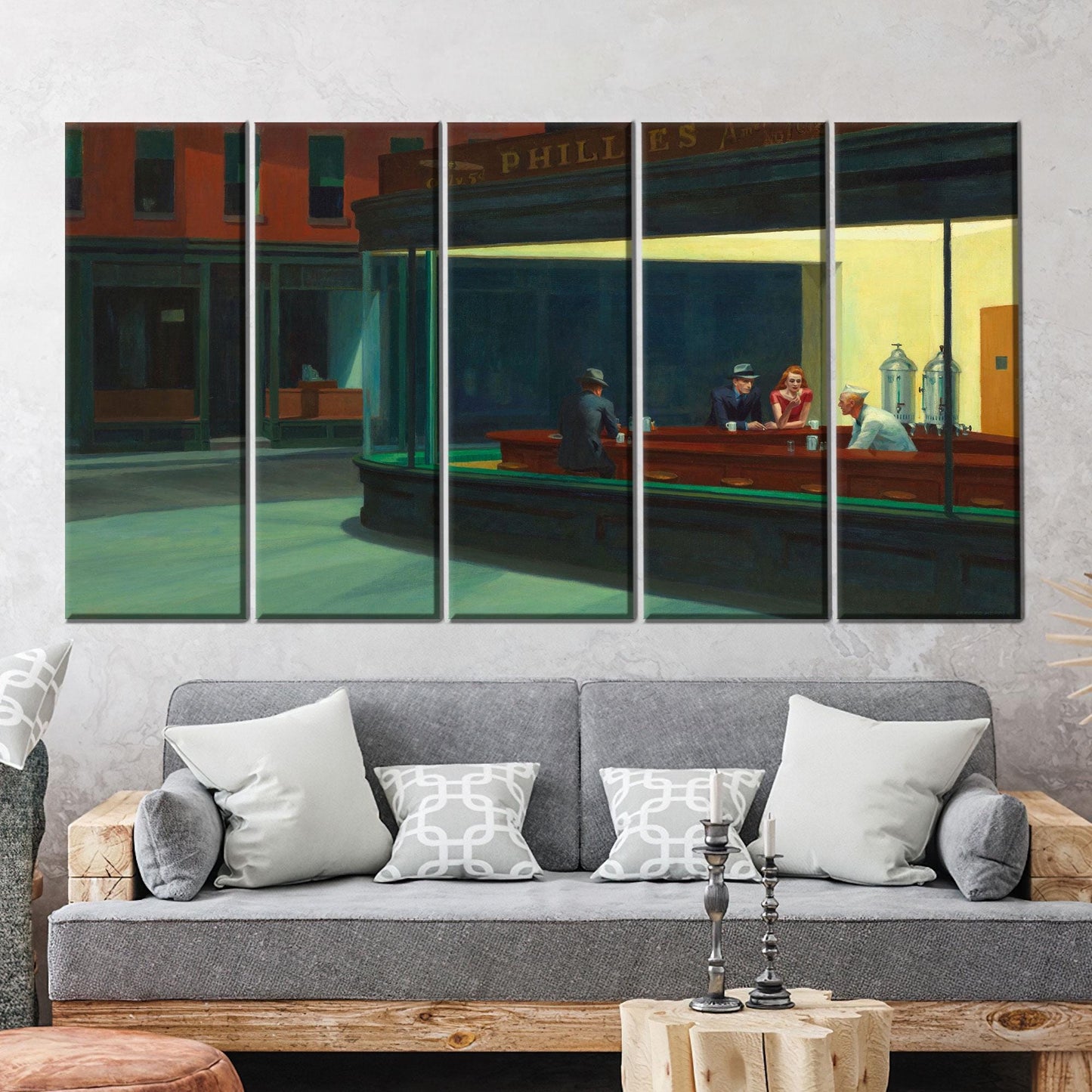Edward Hopper Nighthawks Iconic Diner Canvas Print