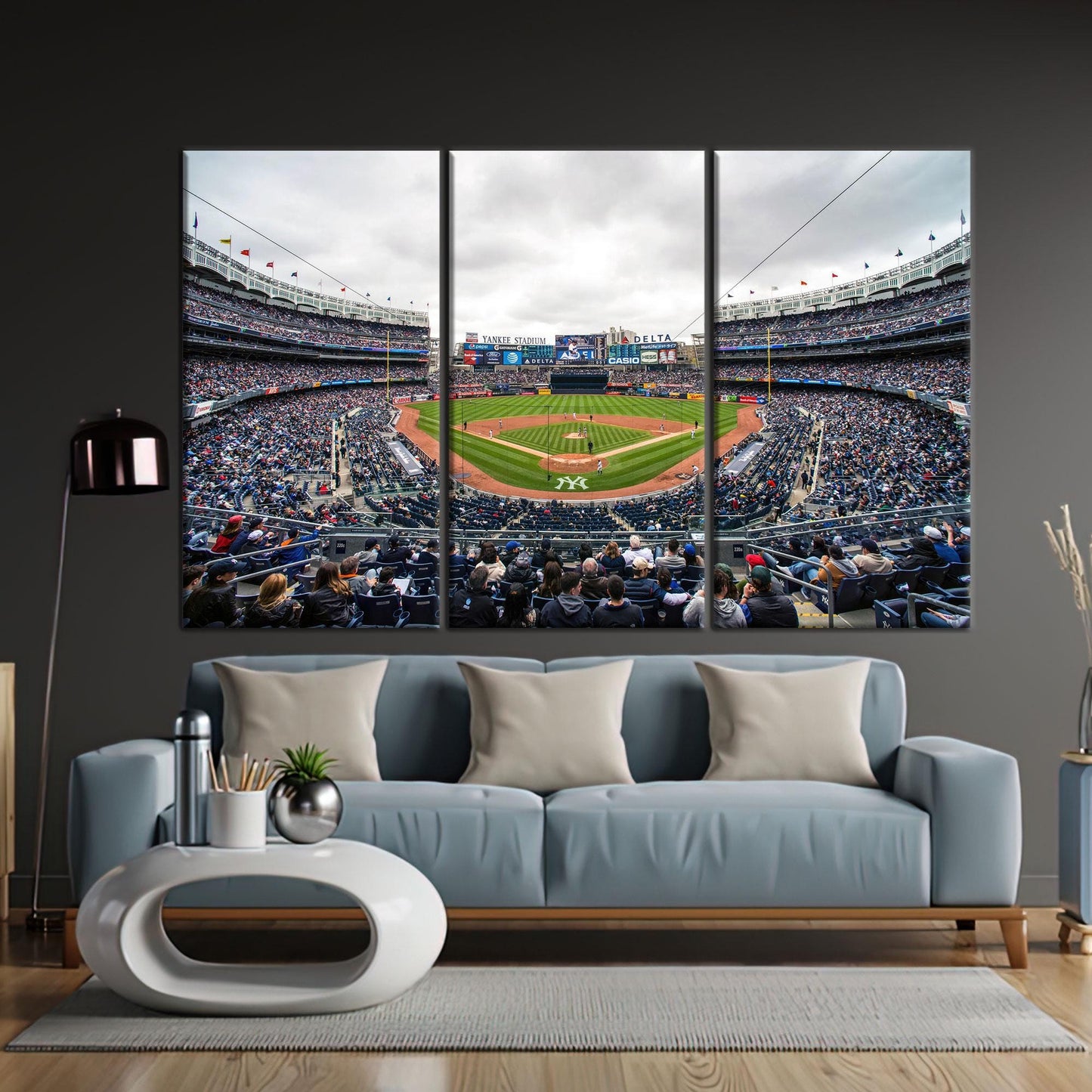 New York Yankees Stadium Baseball Printed Canvas Decor - Personalized Motivation Gift for Couples