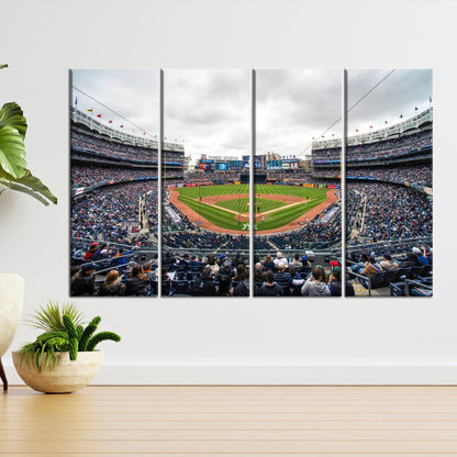 New York Yankees Stadium Baseball Printed Canvas Decor - Personalized Motivation Gift for Couples