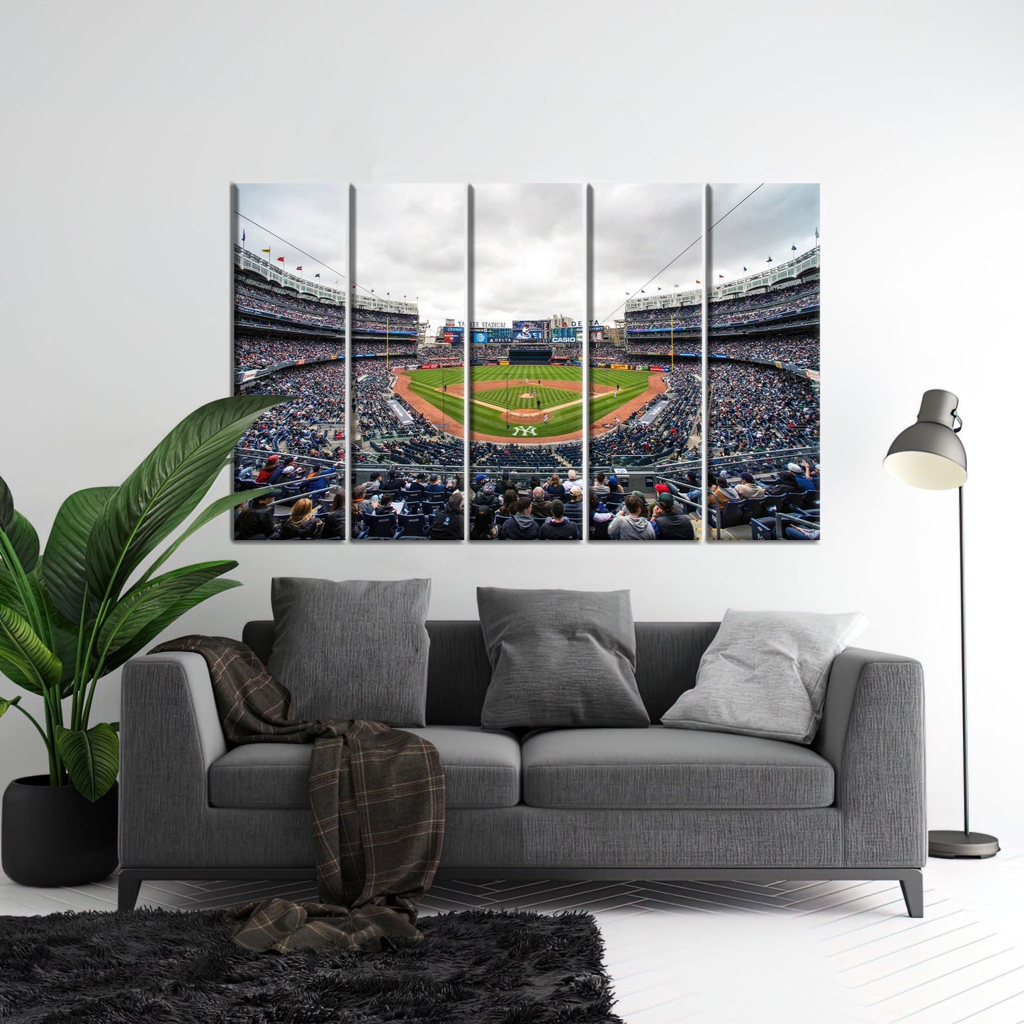 New York Yankees Stadium Baseball Printed Canvas Decor - Personalized Motivation Gift for Couples
