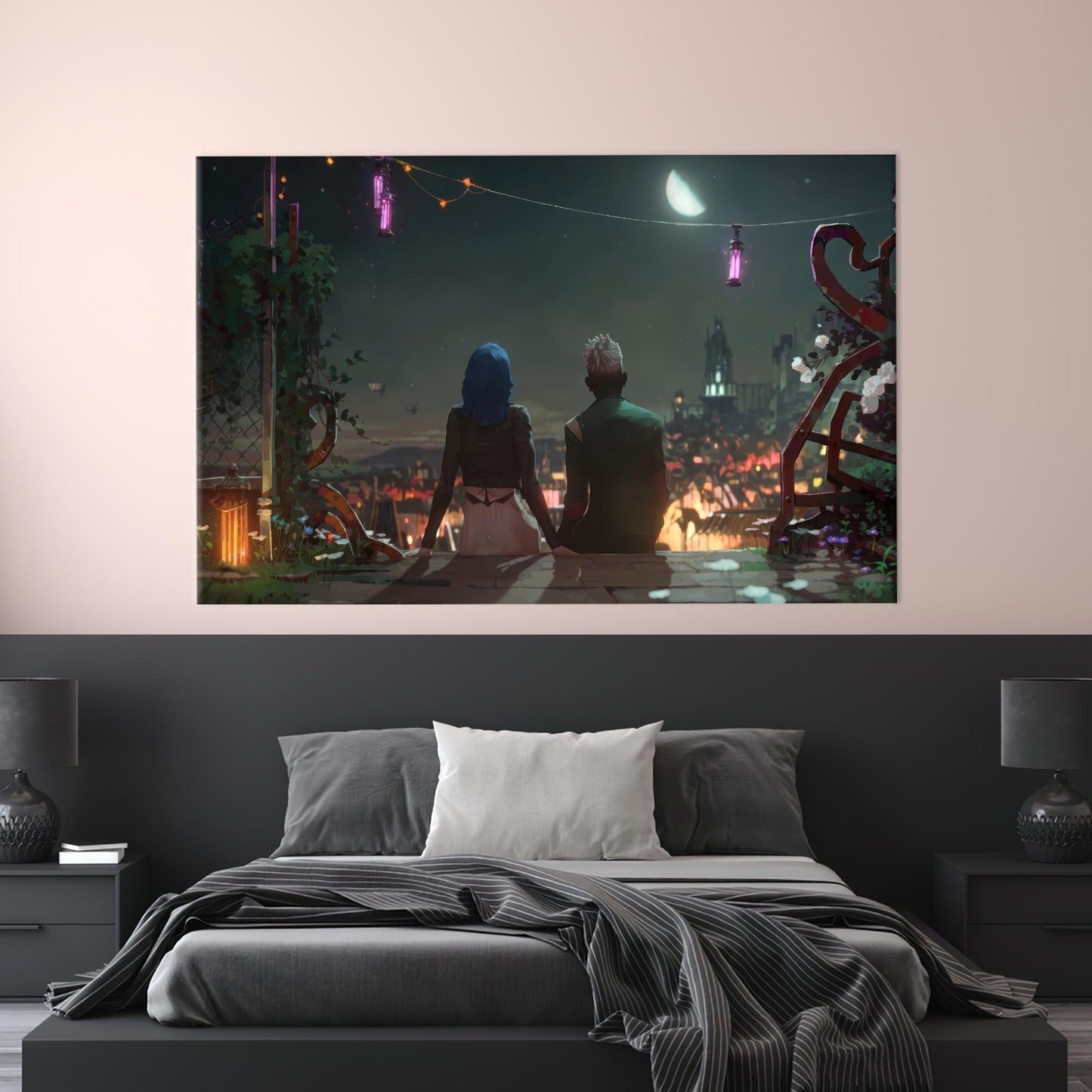 Arcane Poster Canvas Print: Jinx and Ekko in Love, Arcane Season 2 Art, Digital Prints, Game Poster
