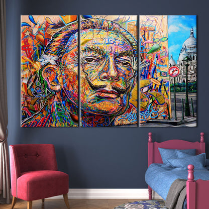 Salvador Dali Graffiti Colorful Abstract Canvas Print