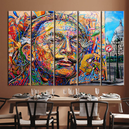 Salvador Dali Graffiti Colorful Abstract Canvas Print