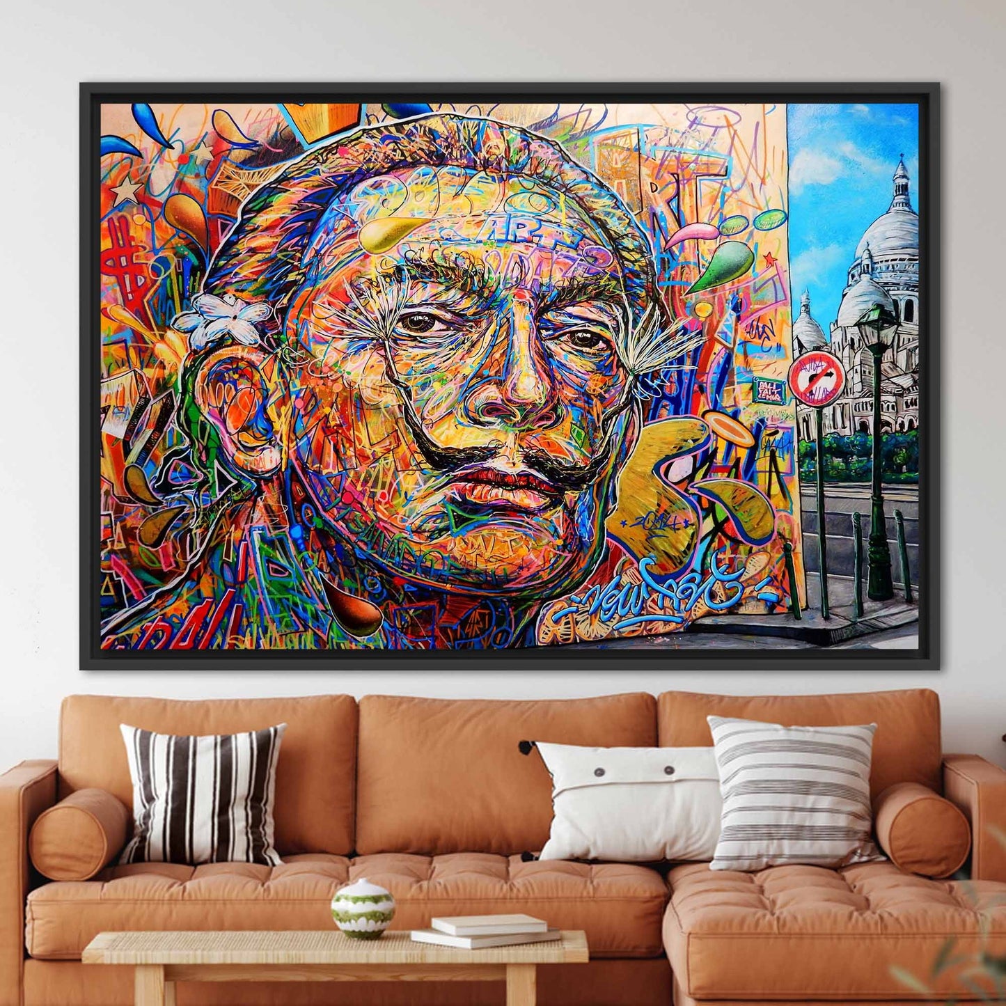 Salvador Dali Graffiti Colorful Abstract Canvas Print