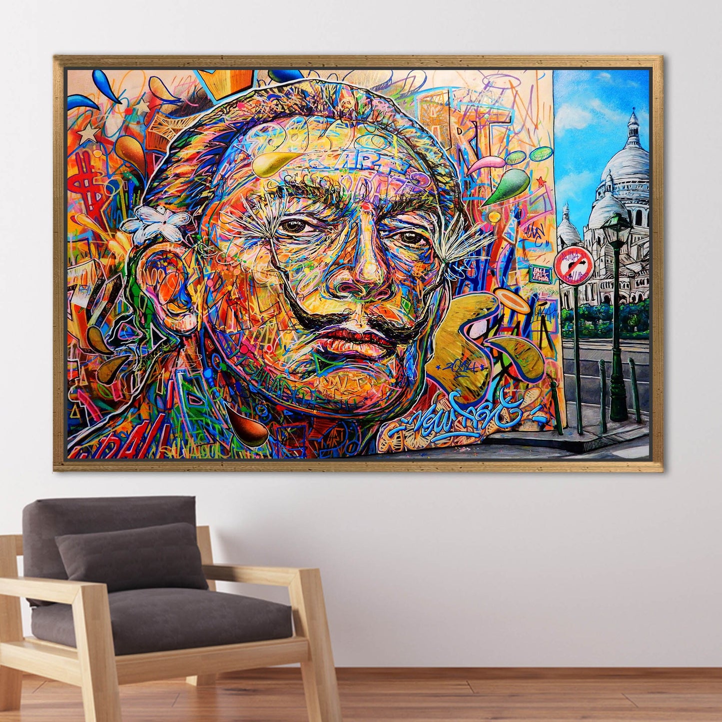 Salvador Dali Graffiti Colorful Abstract Canvas Print