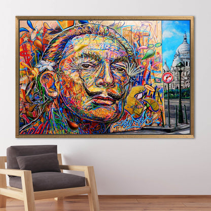 Salvador Dali Graffiti Colorful Abstract Canvas Print