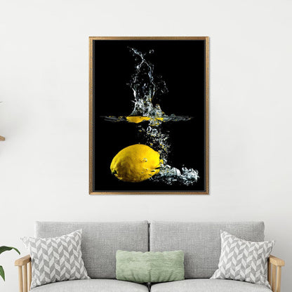 Black Lemon Yellow 3D Effect Canvas Print