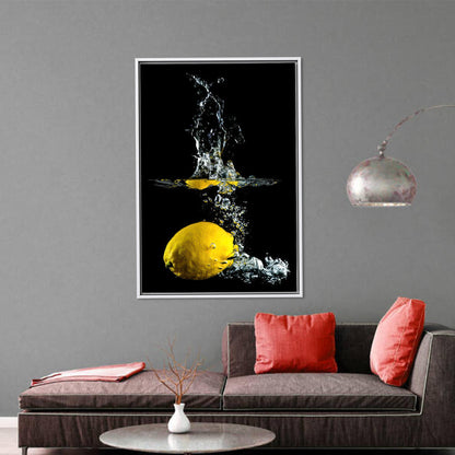 Black Lemon Yellow 3D Effect Canvas Print