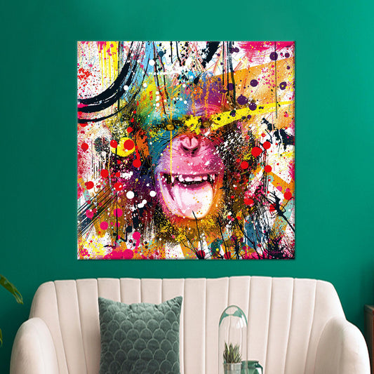 Graffiti Art Monkey Canvas Gift - Personalized Baby Girl Monkey Graffiti Painting Art