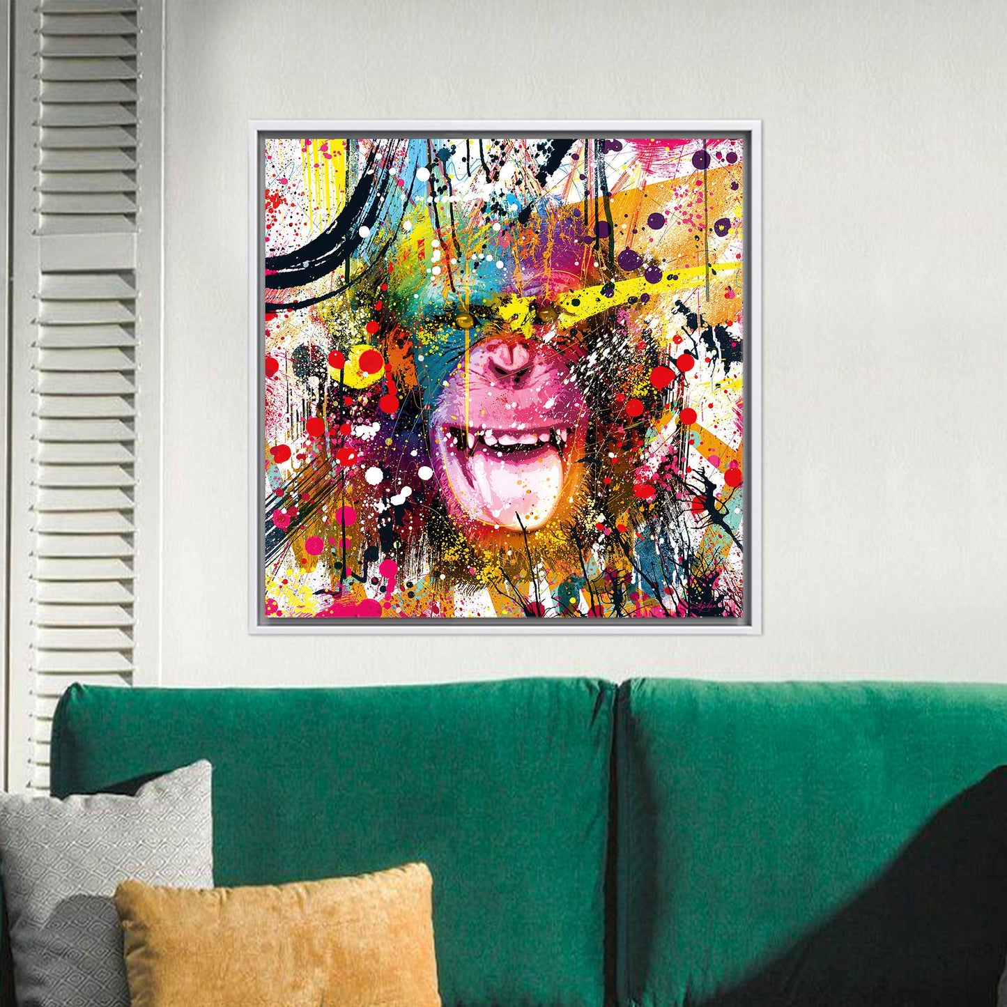 Graffiti Art Monkey Canvas Gift - Personalized Baby Girl Monkey Graffiti Painting Art