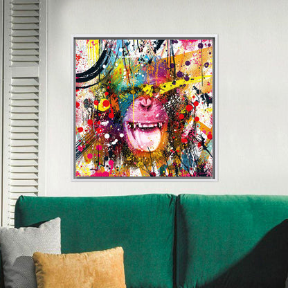 Graffiti Art Monkey Canvas Gift - Personalized Baby Girl Monkey Graffiti Painting Art