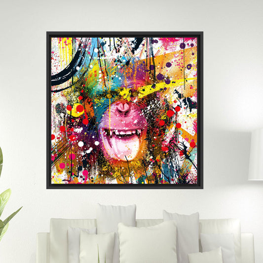 Graffiti Art Monkey Canvas Gift - Personalized Baby Girl Monkey Graffiti Painting Art