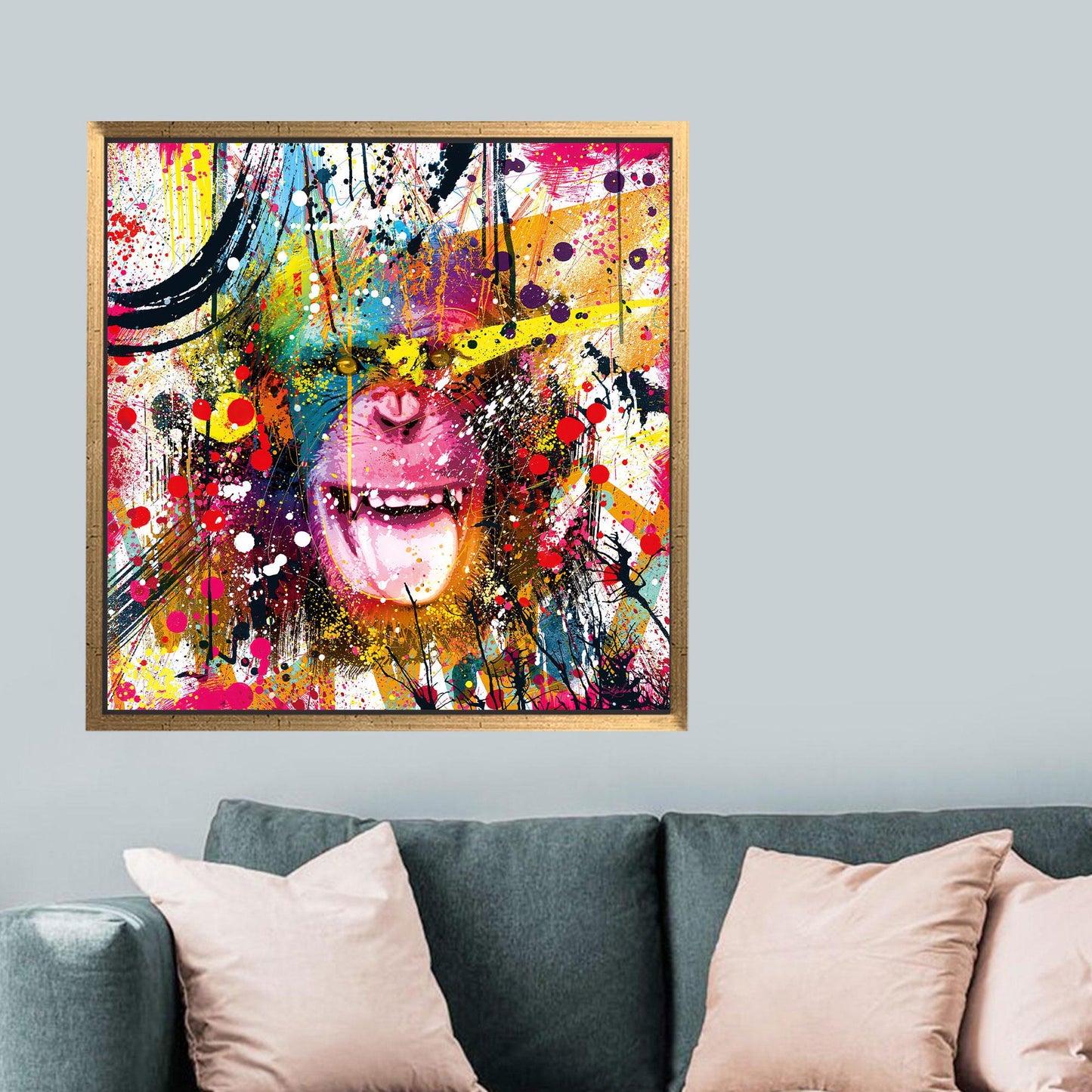 Graffiti Art Monkey Canvas Gift - Personalized Baby Girl Monkey Graffiti Painting Art