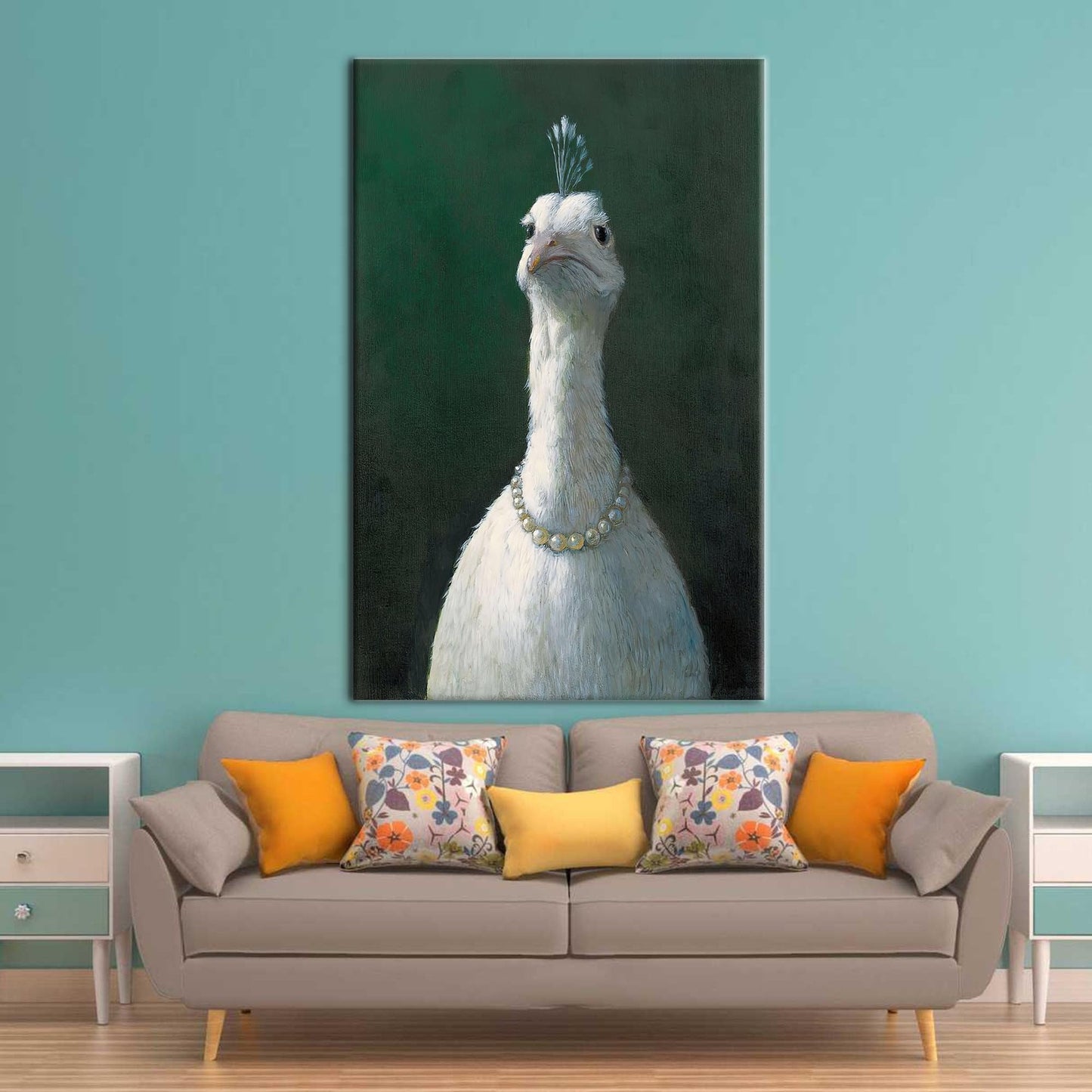 Peacock Pearls Fowl Canvas Print