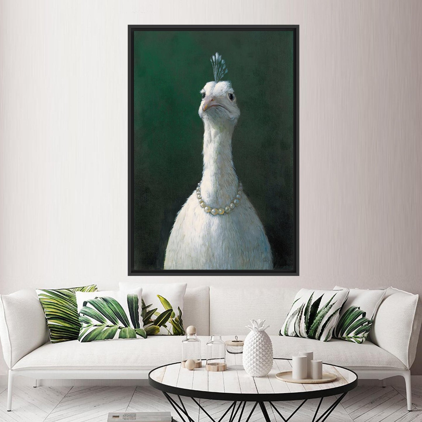 Peacock Pearls Fowl Canvas Print
