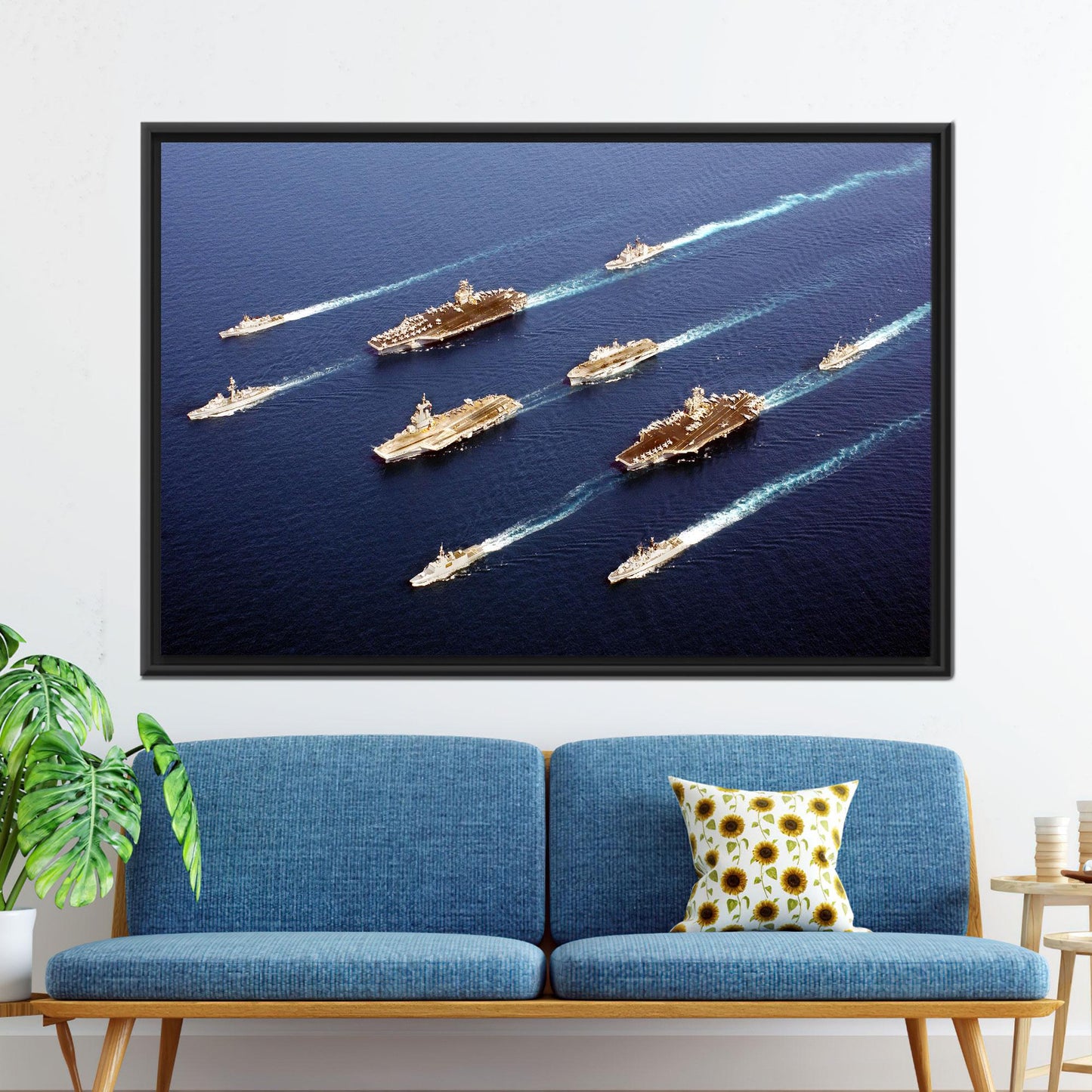 Navy Fleet Military Battleship Aircraft Canvas Print