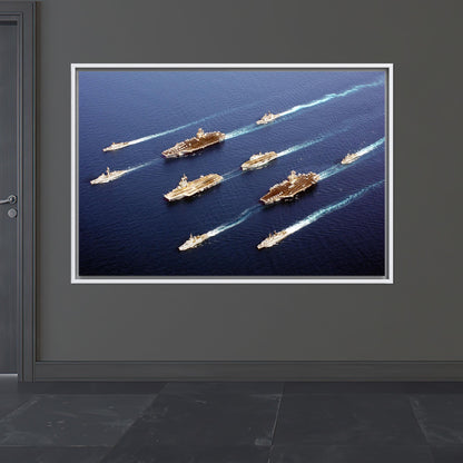 Navy Fleet Military Battleship Aircraft Canvas Print