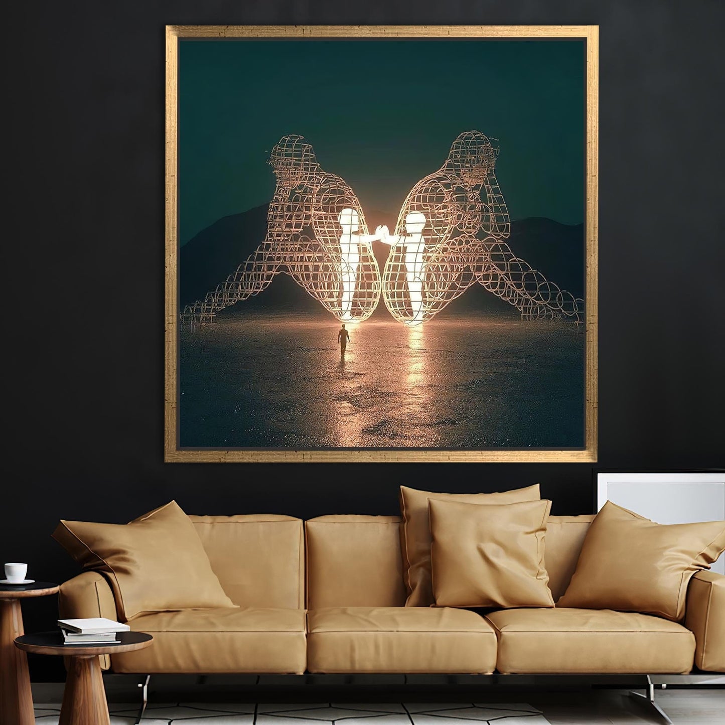 Two People Turning Their Backs Canvas Print