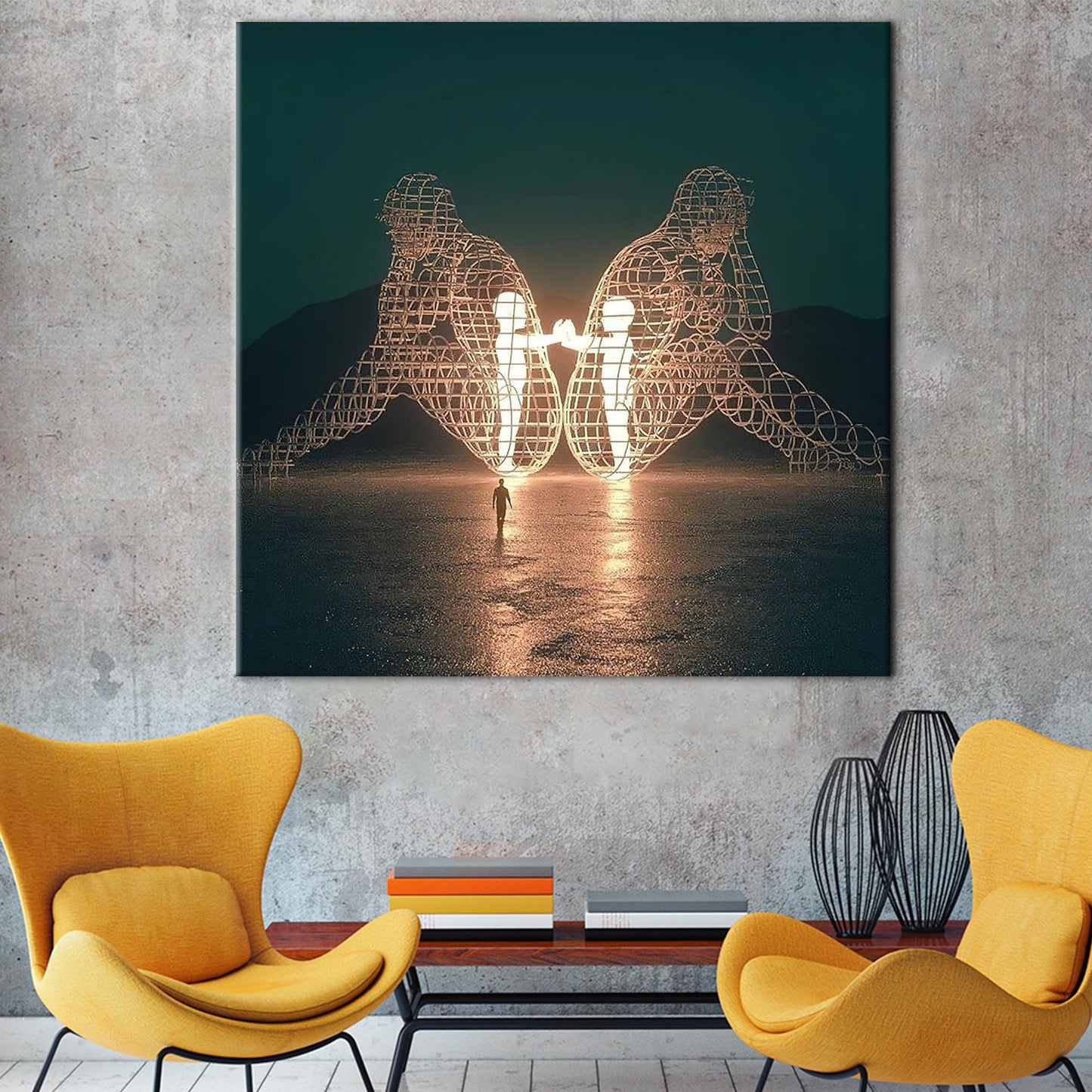 Two People Turning Their Backs Canvas Print