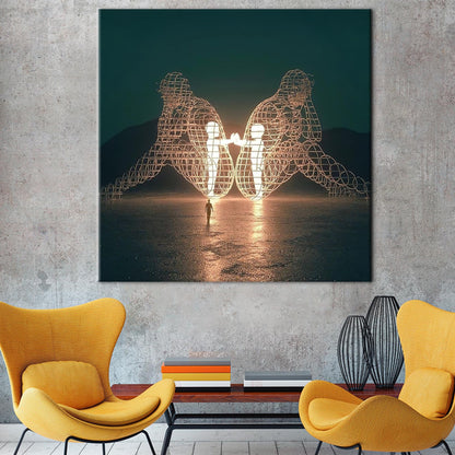 Two People Turning Their Backs Canvas Print