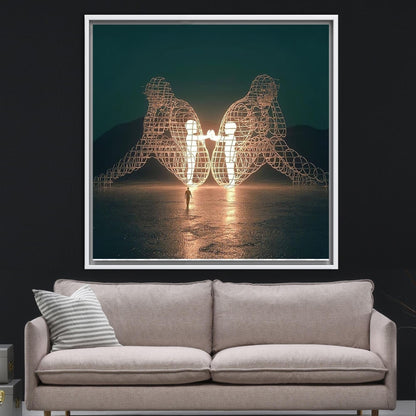 Two People Turning Their Backs Canvas Print