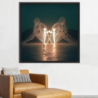 Two People Turning Their Backs Canvas Print