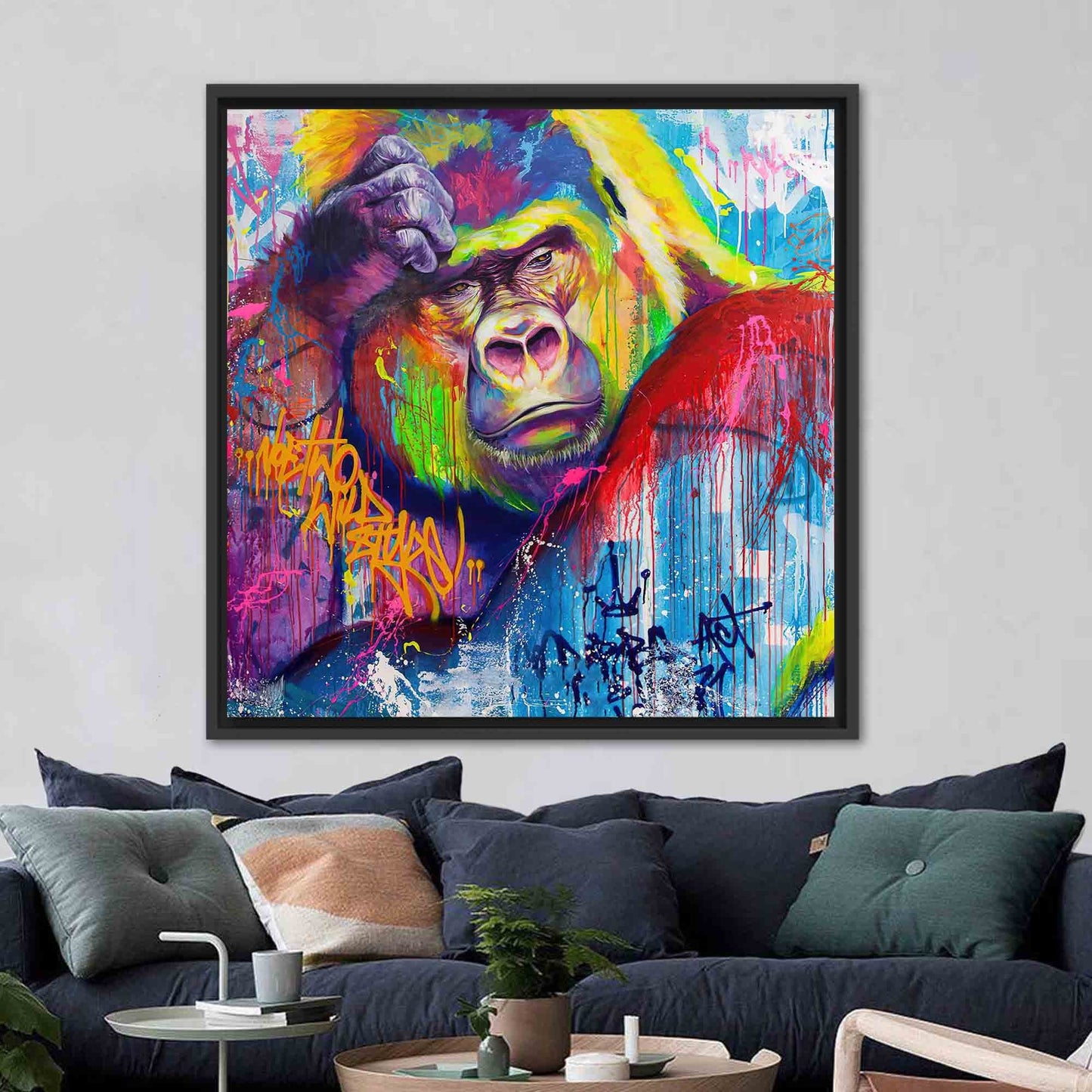 Chimp Abstract Monkey Thinking Gorilla Canvas Print