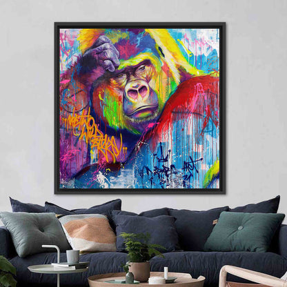Chimp Abstract Monkey Thinking Gorilla Canvas Print