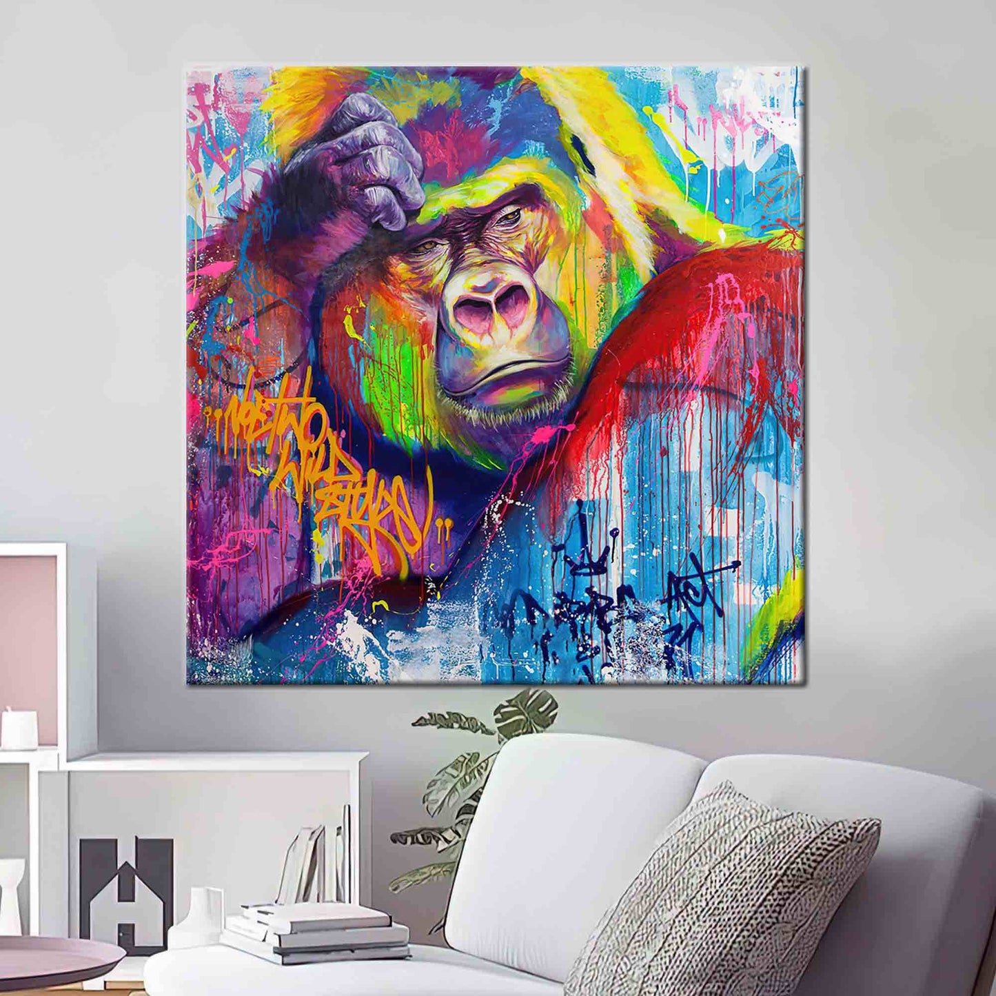 Chimp Abstract Monkey Thinking Gorilla Canvas Print