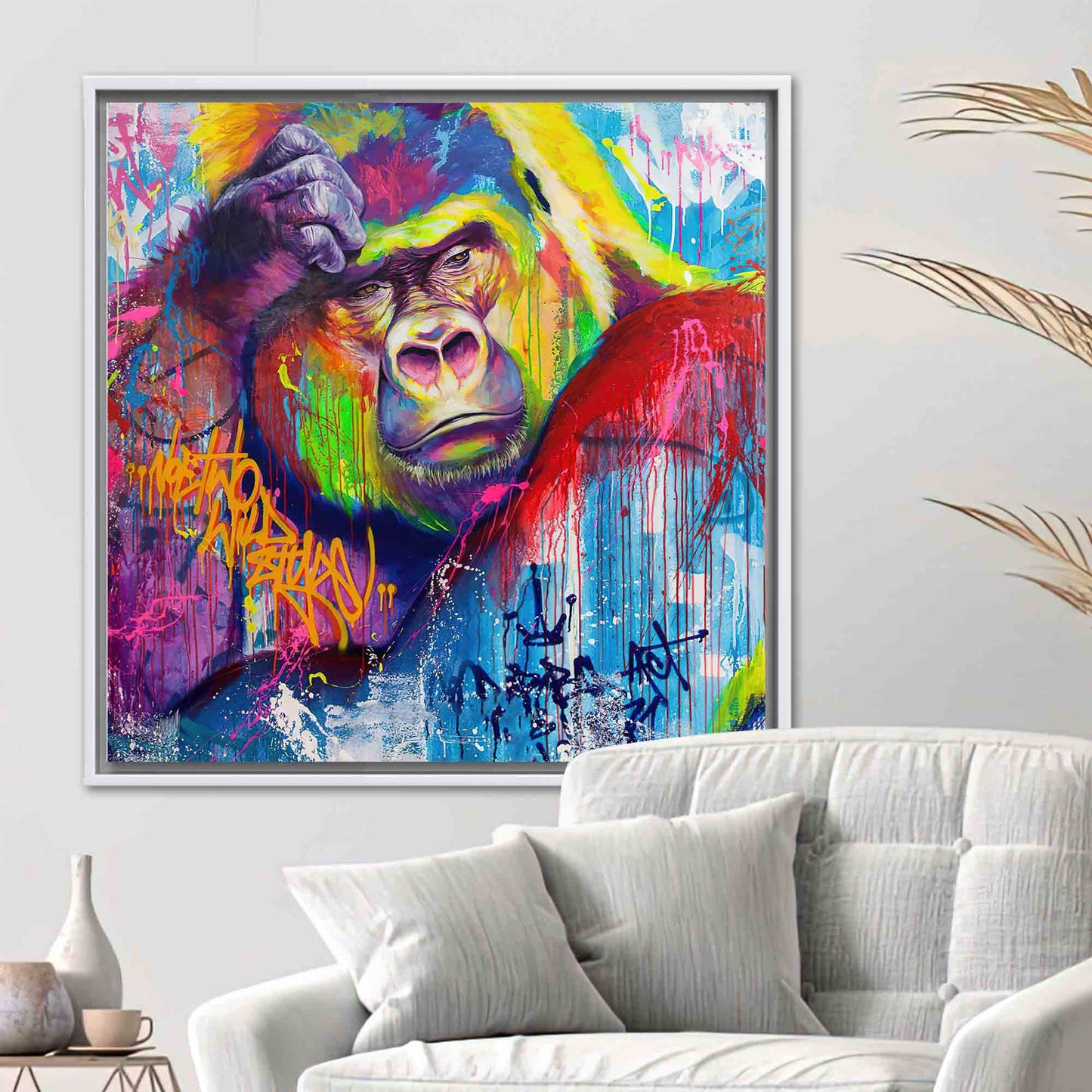 Chimp Abstract Monkey Thinking Gorilla Canvas Print