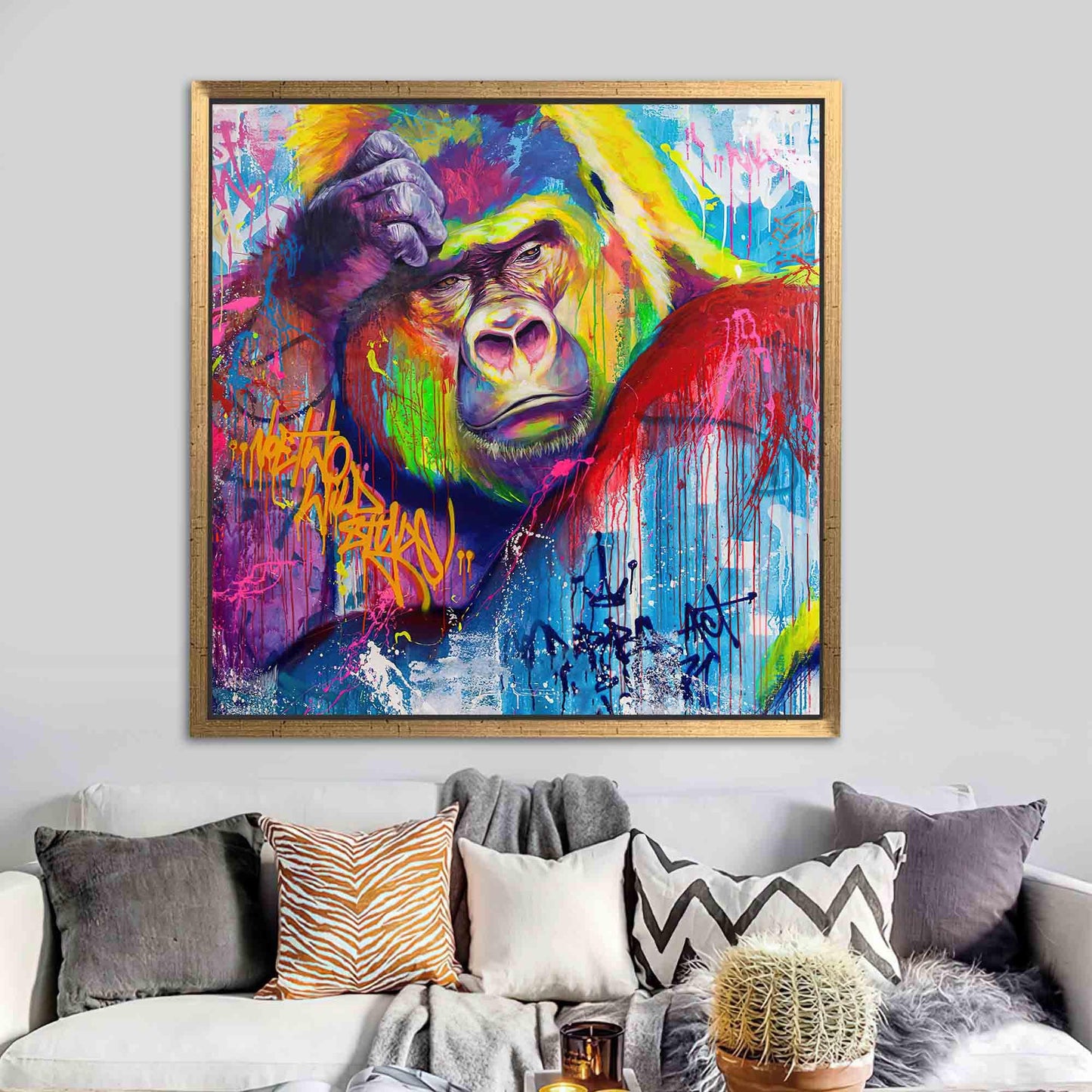 Chimp Abstract Monkey Thinking Gorilla Canvas Print