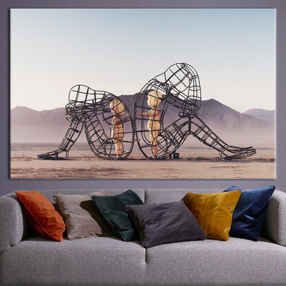 Two People Turning Their Backs Canvas Print