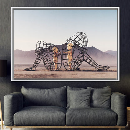 Two People Turning Their Backs Canvas Print