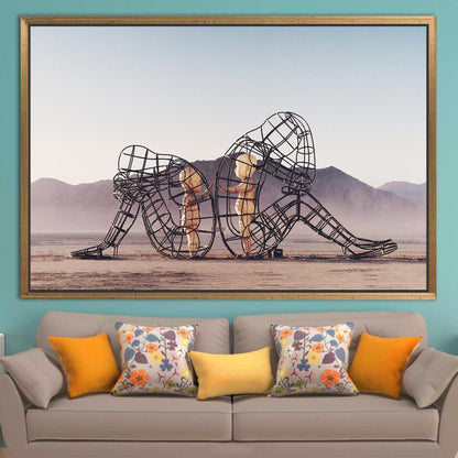 Two People Turning Their Backs Canvas Print