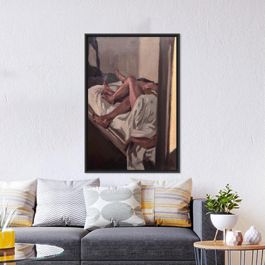 Embracing Kissing Couple Canvas Print - Nude Art Canvas, Personalized Gift for Dad, Large Wall Art