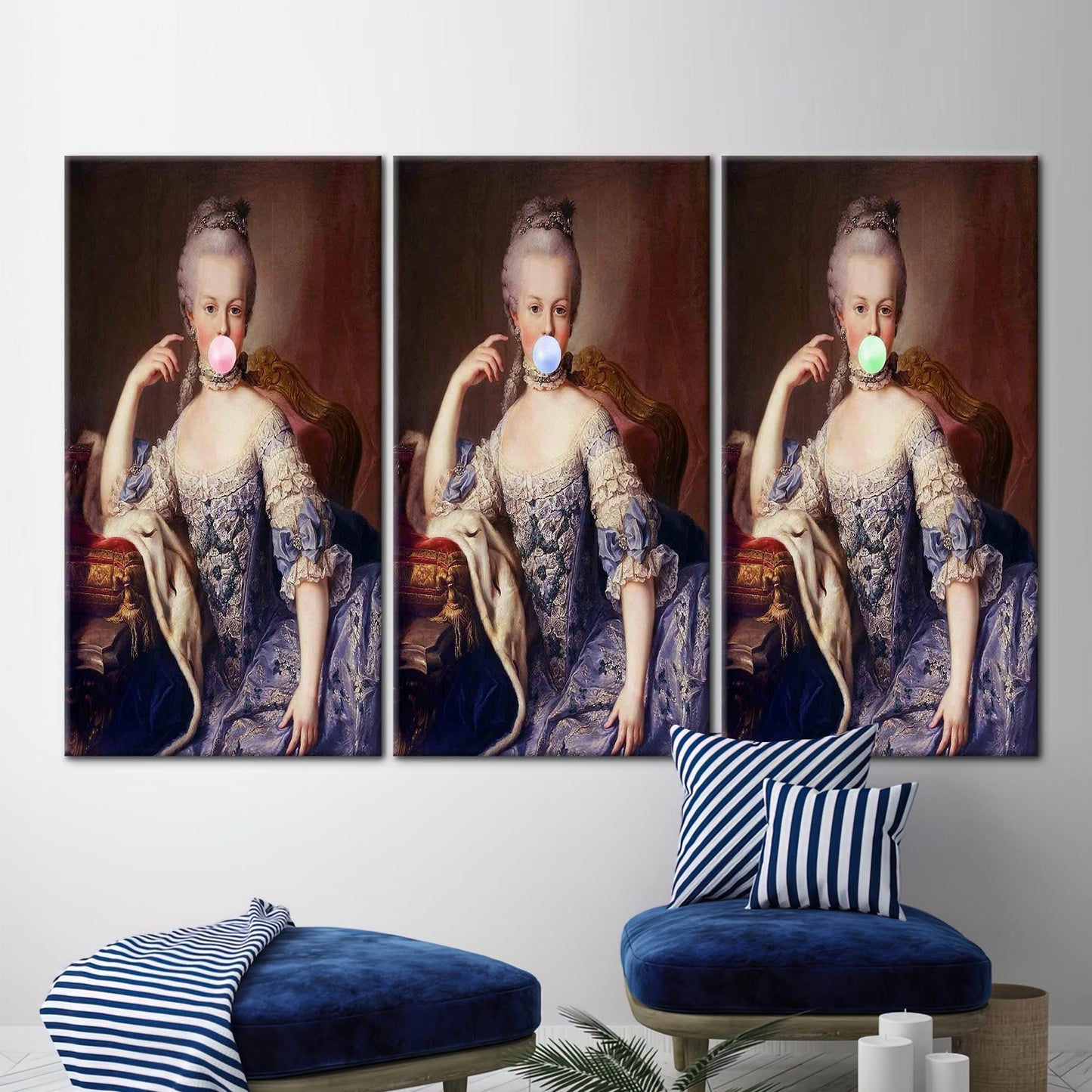 Pink Bubble Gum Marie Antoinette Canvas Print