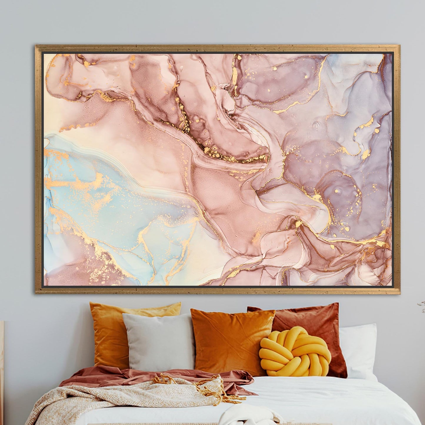 Alcohol Ink Marble Shimmery Tones Canvas Print