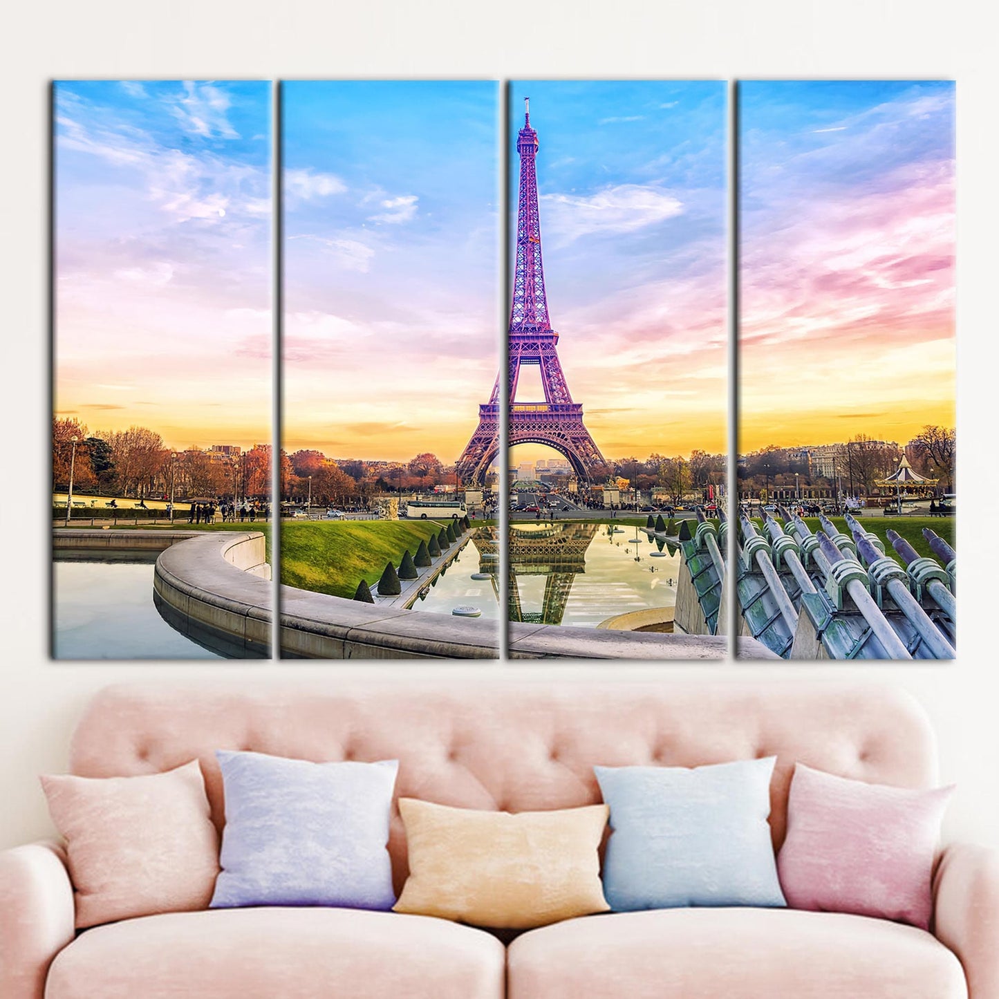 Eiffel Tower France Landmark Cityscape Canvas Print