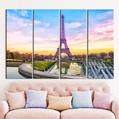 Eiffel Tower France Landmark Cityscape Canvas Print